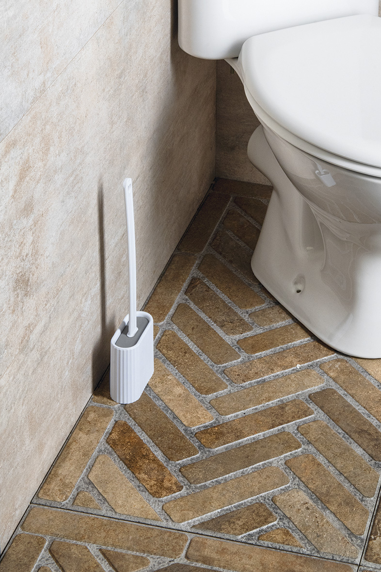 WC silikonová štětka závěsná/na postavení, bílá TF010