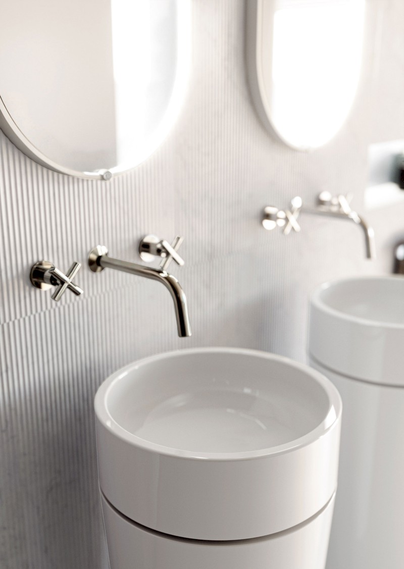 OKE keramické umyvadlo na desku, Ø 30cm, černá mat 554031