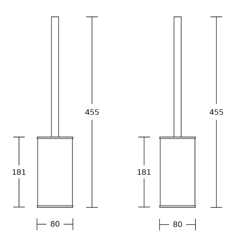 WC štětka na postavení, chrom XR307