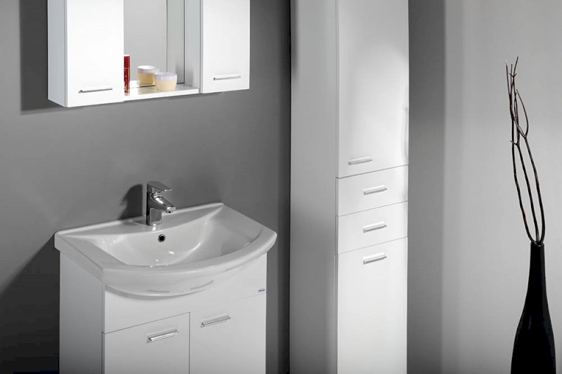 ZOJA/KERAMIA FRESH skříňka vysoká s košem 35x184x29cm, bílá 51230