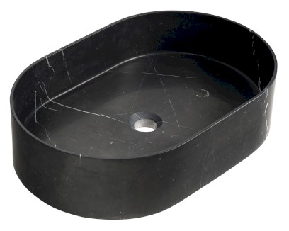 BLOK kamenné umyvadlo na desku, 55x37cm, matný černý Marquin 2401-51