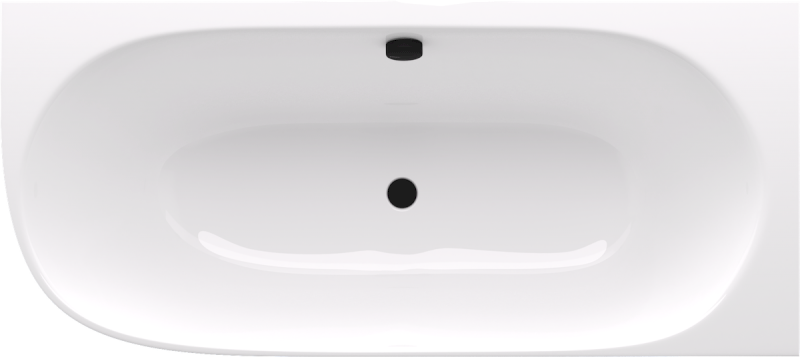 SUSSI R rohová stojící vana litý mramor 160x70x49,5cm, bílá/hnědá mat 90191R.72