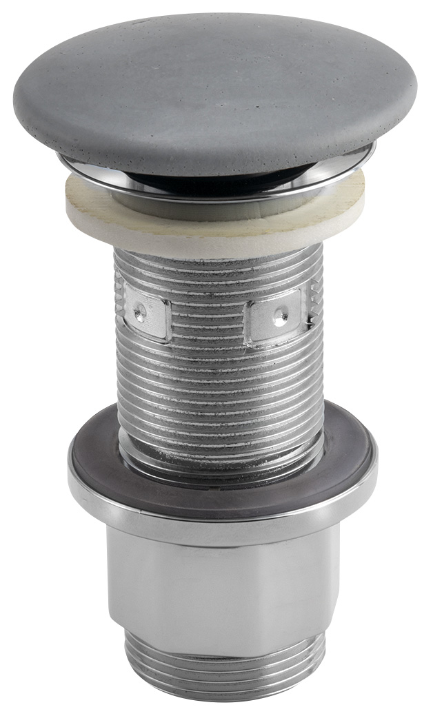 Umyvadlová výpust 5/4“, click-clack, betonová zátka, 10-80mm, šedá mat FG917