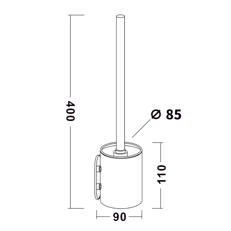 WC štětka závěsná, černá mat 32208B