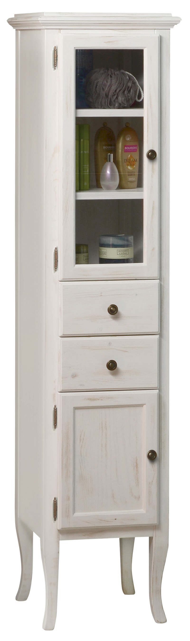 RETRO skříňka vysoká 40x170x36cm, starobílá, levá 1666