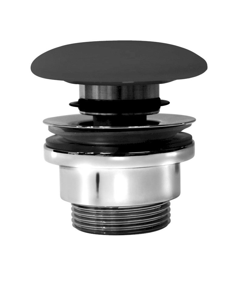 GSI umyvadlová výpust 5/4“, click-clack, keramická zátka, 5-65mm, černá mat PCS26