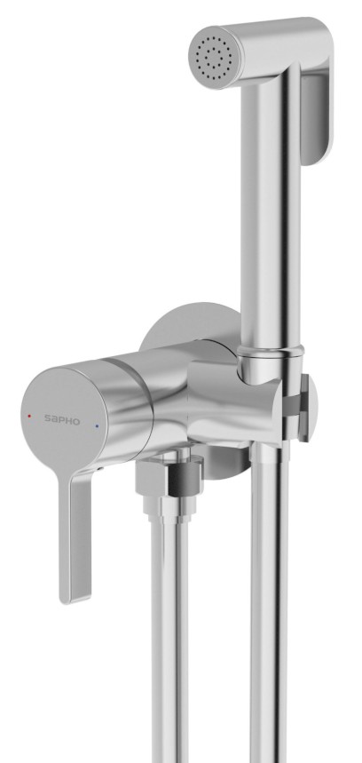 ICONIC podomítková bidetová baterie se Stop sprškou, kulatá, chrom AF040