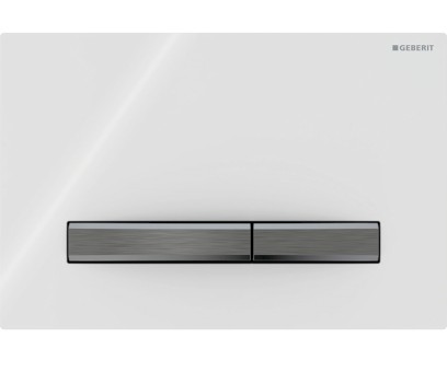 GEBERIT SIGMA50 ovládací tlačítko, bílé sklo/černý chrom 115.671.11.2