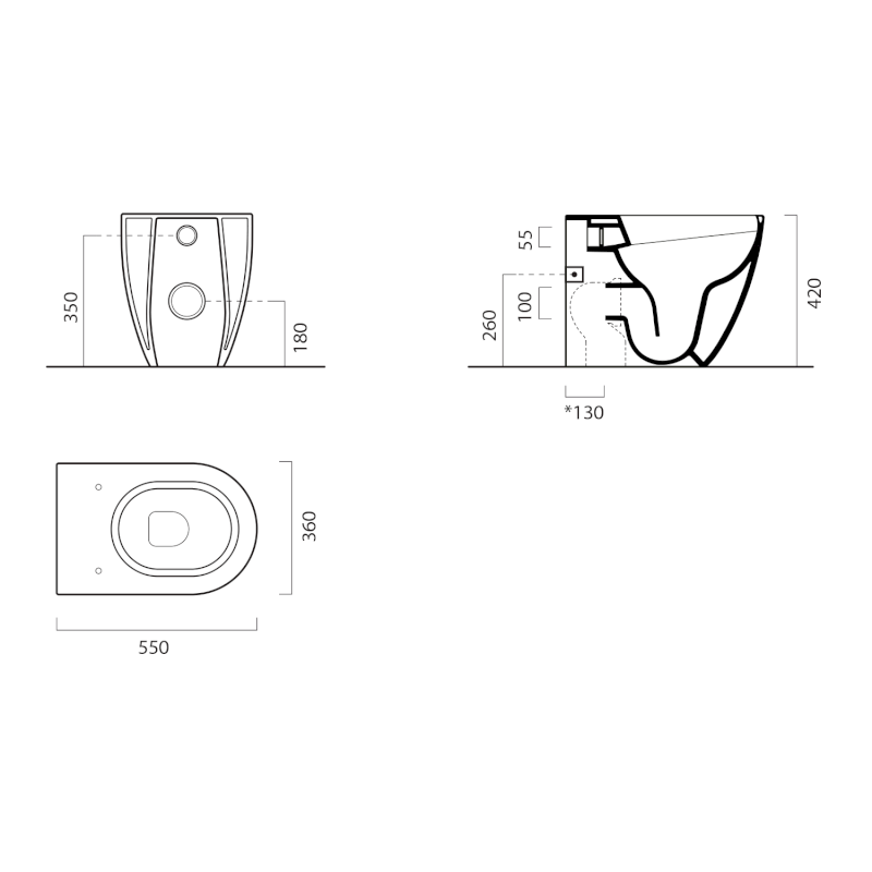 ALTACERAMICA WC mísa stojící, Swirlflush, 36x55cm, spodní/zadní odpad, mramor/bílá mat AC20335