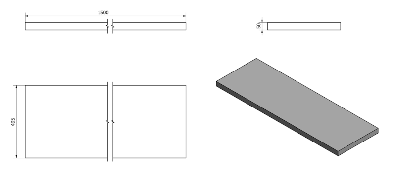 AVICE deska pod umyvadlo 150x50cm, tl.5cm, old wood AV158