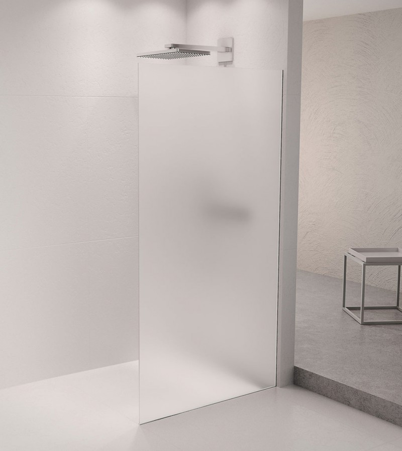 ARCHITEX sada pro uchycení skla podlaha-stěna se spádovou lištou, 1615x2105mm, pravá, leštěný hliník AX2116R