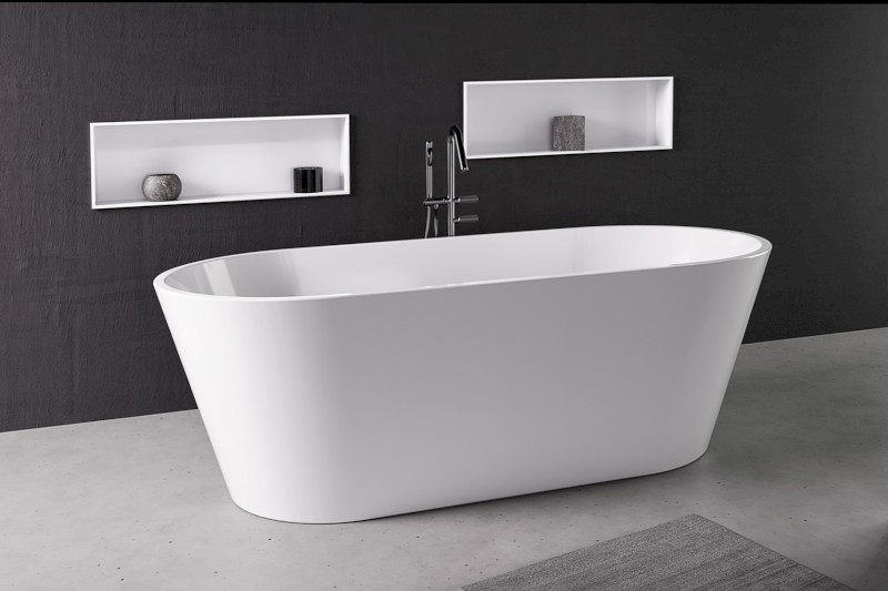 INSERTA zapuštěná police do obkladu, 510x270mm, litý mramor, bílá 1301-53