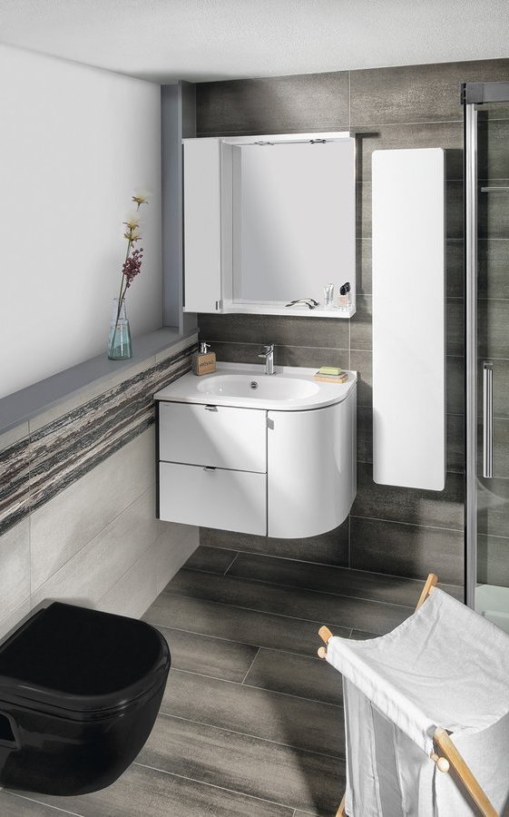 PULSE umyvadlo rohové, litý mramor, 75x45cm, levé, bílá BM752