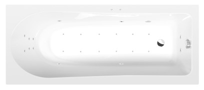 LISA hydromasážní vana, 170x70x47cm, Attraction Hydro-Air, chrom 87111.4010