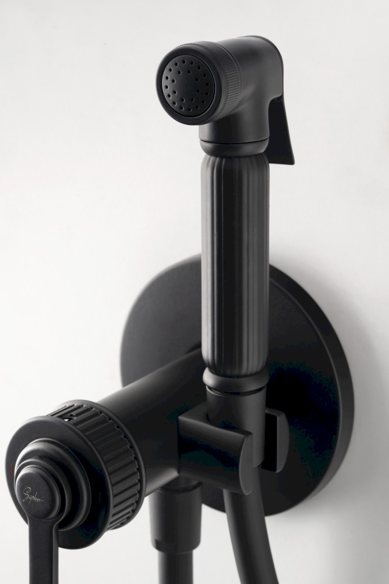 VERSI podomítková bidetová baterie se Stop sprškou, černá mat RV013/15