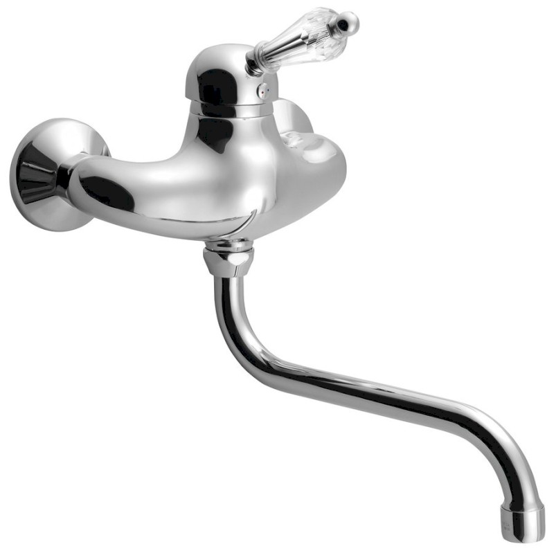 KIRKÉ CRYSTAL nástěnná baterie, páčka krystal, chrom KI15KC