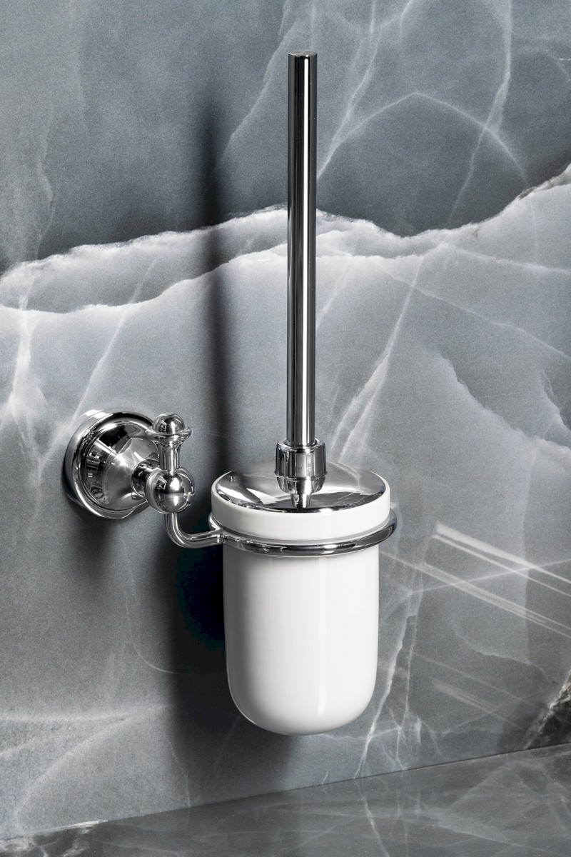 NEVIS WC štětka závěsná, keramika, chrom NV330313