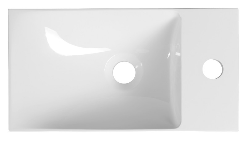 AGOS umývátko, litý mramor, 40x22cm, levé/pravé, bílá AS400