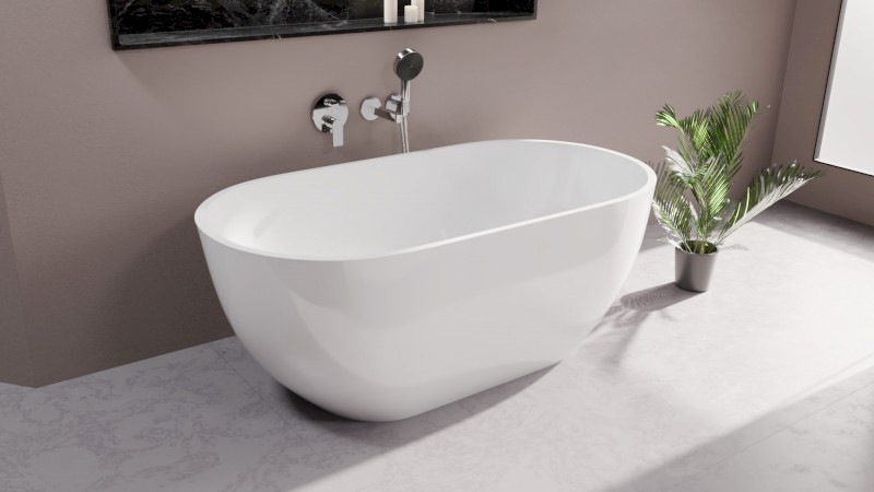 REDUTA volně stojící vana litý mramor 150x75x58cm, bílá 71843