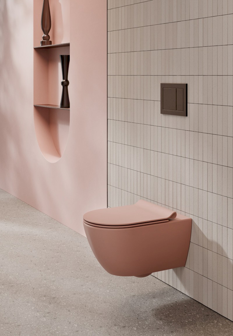 WC sedátko, SLIM, Soft Close, Quick Release, blush mat/chrom MS86CSNS24