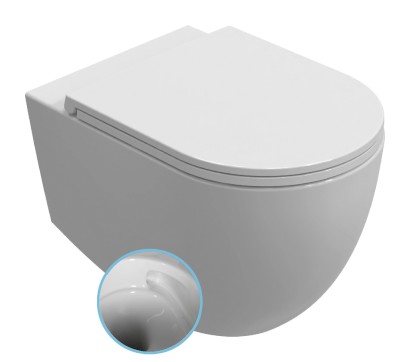 INFINITY závěsná WC mísa, Vortex Rimless, 36,5x53cm, bílá 10NF02003