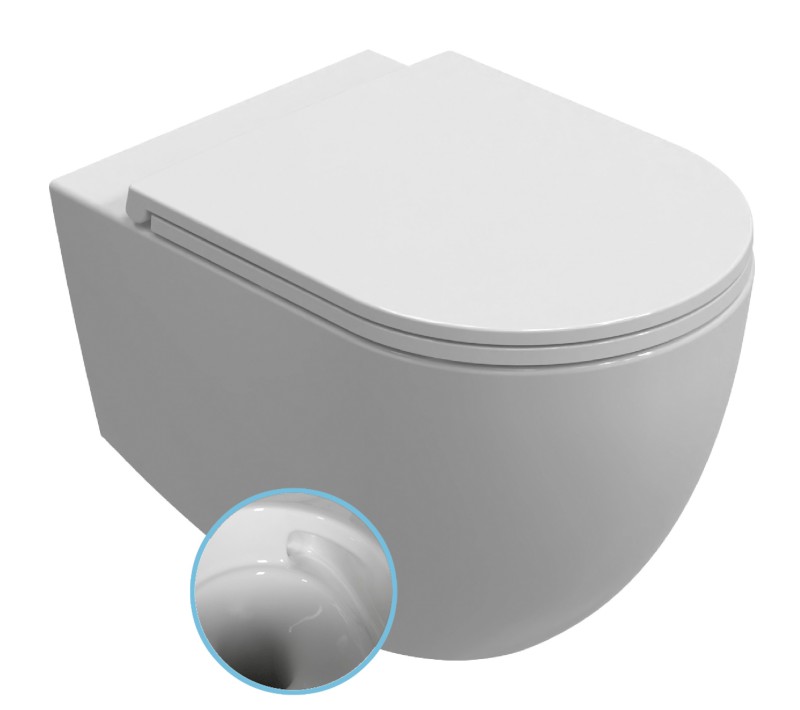 INFINITY závěsná WC mísa, Vortex Rimless, 36,5x53cm, bílá 10NF02003