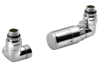 CORNER připojovací sada ventilů termostatická triaxiální, pravé provedení, chrom CP1012RS