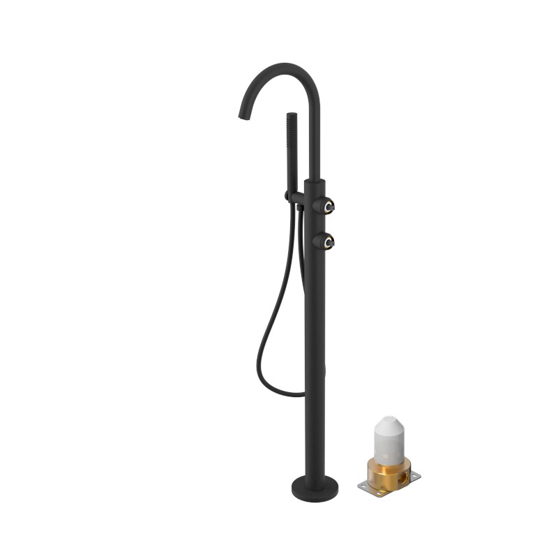 ULTRAMIX tělo vanové baterie s připojením do podlahy, černá mat UT021B-1