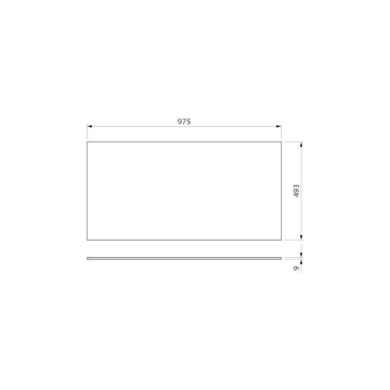 NELIO keramická deska Blanco 97,5x0,9x49,3cm, bílá mat KD009W