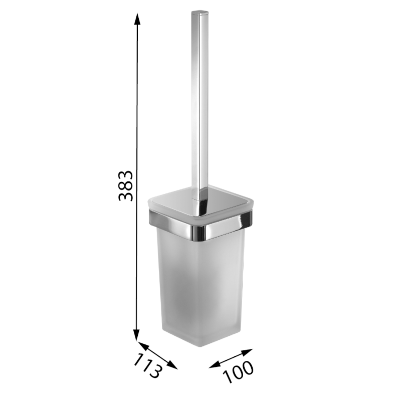 SAMOA WC štětka závěsná, mléčné sklo, černá mat A83314