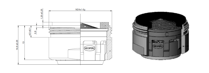 NEOPERL perlátor Anticalc, vnější závit M24x1, chrom AER1G