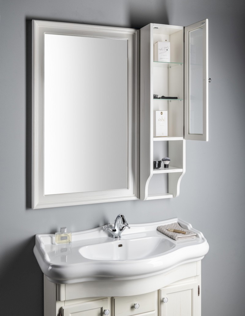 RETRO skříňka k zrcadlu 25x115x20cm, pravá, starobílá 1688