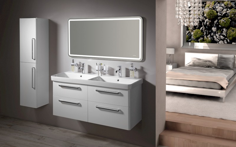 THEIA skříňka vysoká 35x138x30cm, 2x dvířka, levá/pravá, bílá TH350-3030