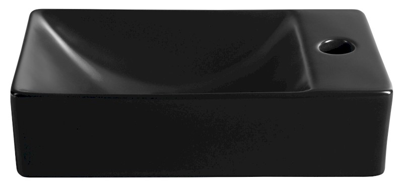 MARGITHA keramické umývátko 38x22cm, otvor pro baterii vpravo, černá mat MGT3822B