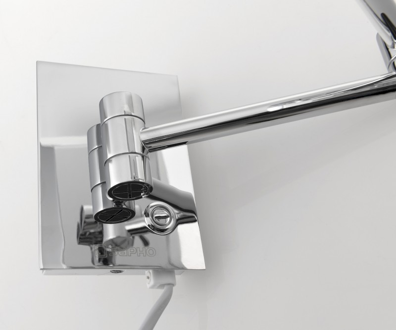 Kosmetické zrcátko závěsné LED, 160x240mm, chrom MW834