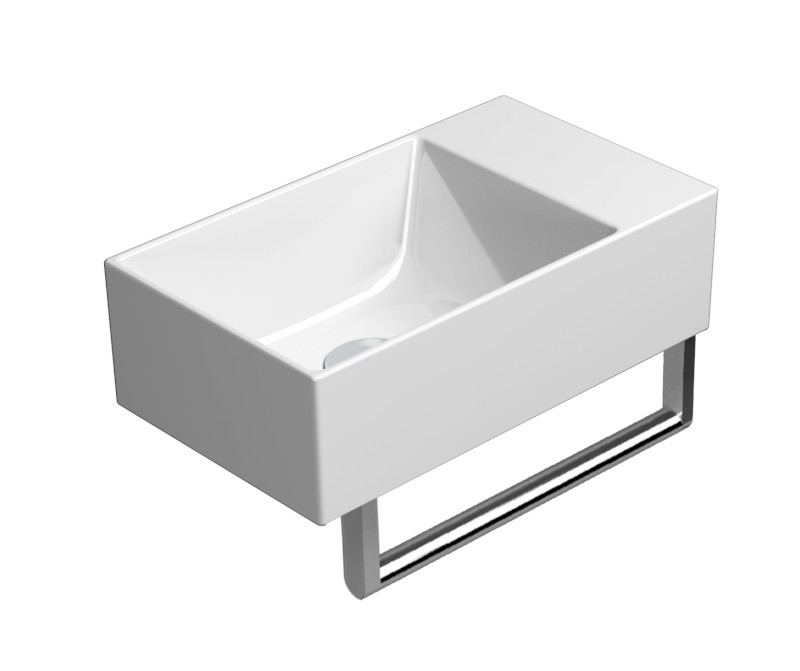 KUBE X keramické umývátko 40x23cm, bez otvoru, pravé/levé, bílá ExtraGlaze 9484011