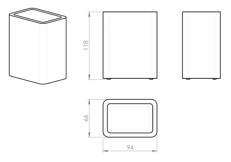 ARIES sklenka na postavení, antracit AR9885