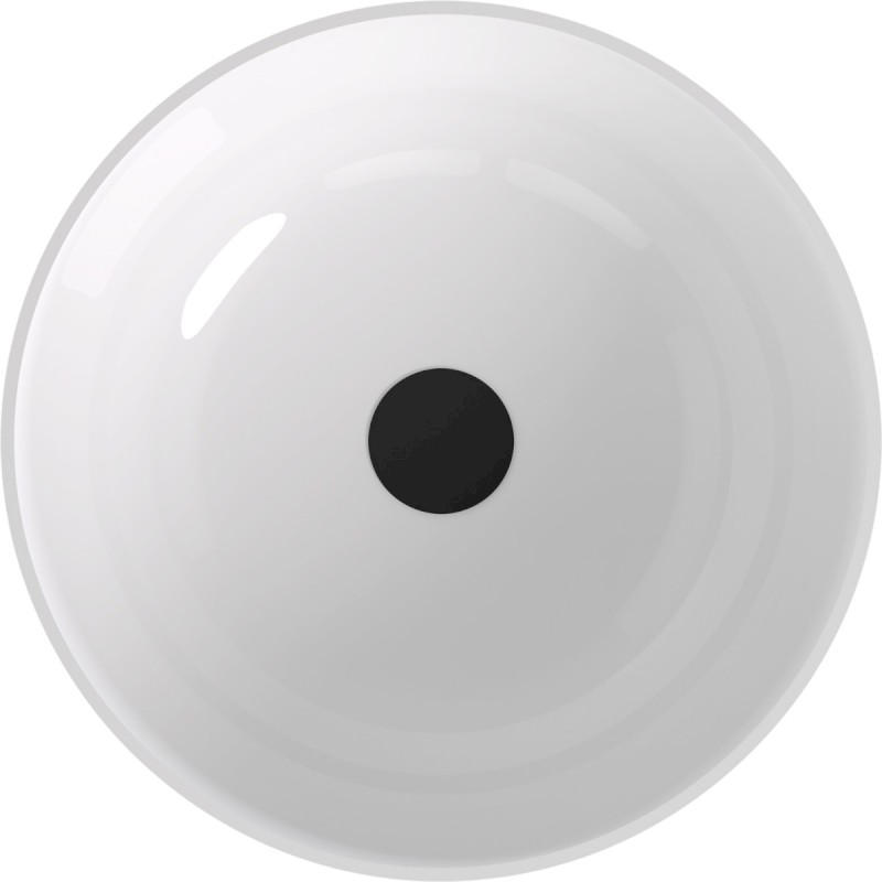 BANERA ROUND umyvadlo na desku, litý mramor, průměr 39cm, bílá/šedá mat 14337.32