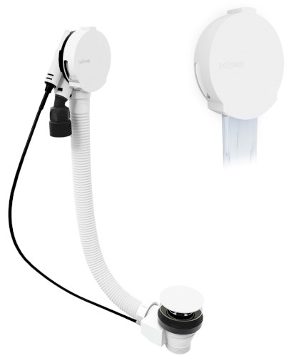 Vanová souprava s napouštěním, bovden, délka 1200mm, zátka 72mm, bílá 71857.10