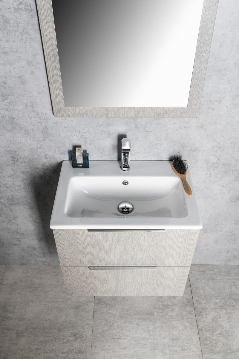 CIRASA umyvadlová skříňka 58x54x39cm, dub stříbrný CR592-1111