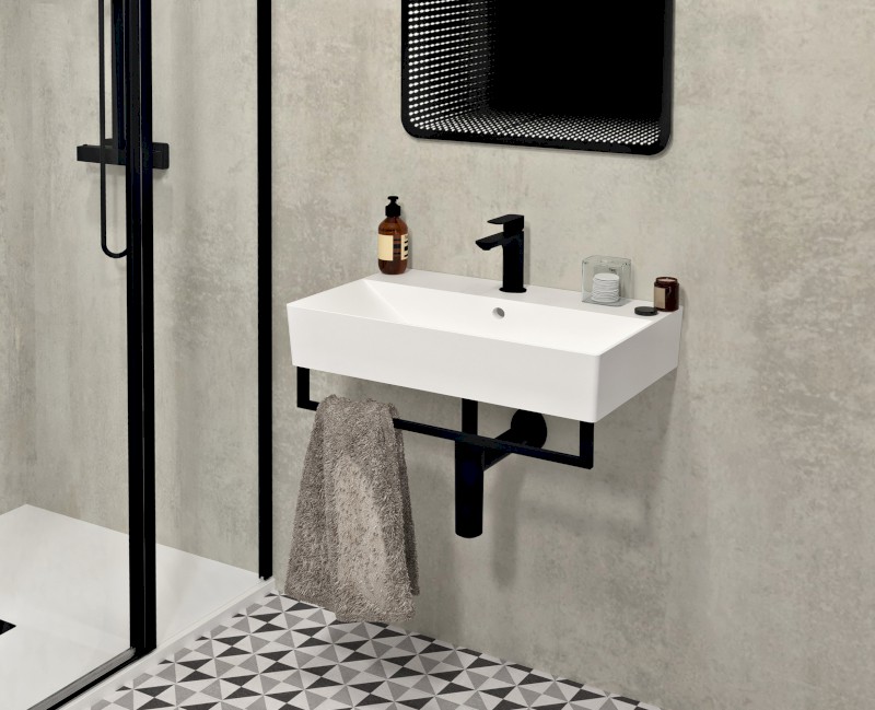 HANG držák ručníků pod umyvadlo 665x98mm, černá mat HG665