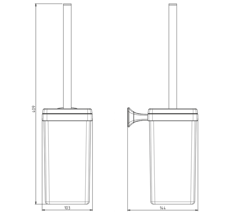 AIDA WC štětka závěsná, mléčné sklo, chrom AI008