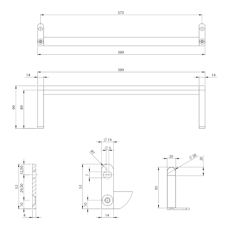 NORM držák ručníků 42cm, chrom PANM42