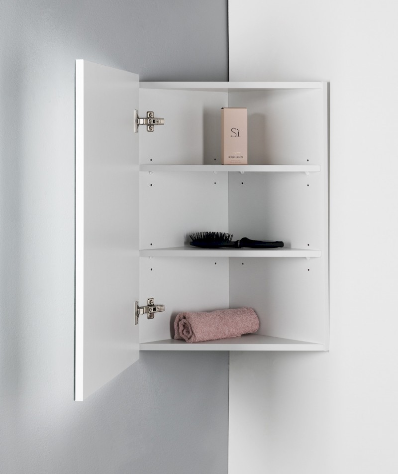 ZOJA/KERAMIA FRESH rohová zrcadlová skříňka 37x72x37cm, bílá 50352