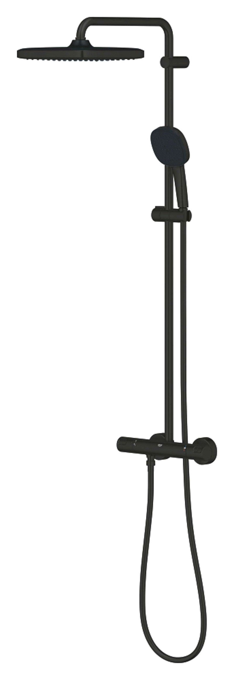 Vitalio Comfort Sprchový set s termostatem, 25x25 cm, 2 proudy, matná černá GROHE 266962431