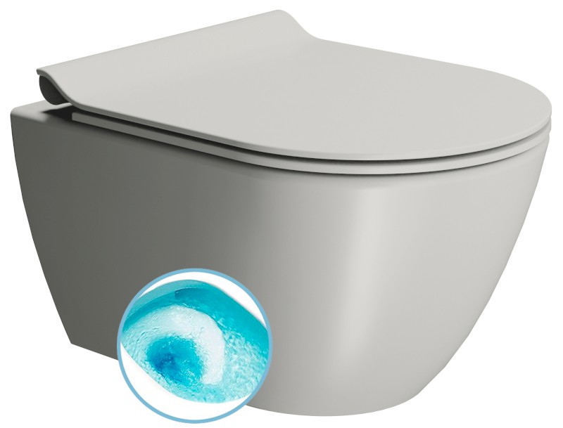 PURA závěsná WC mísa, Swirlflush, 36x50cm, cenere dual-mat 881617