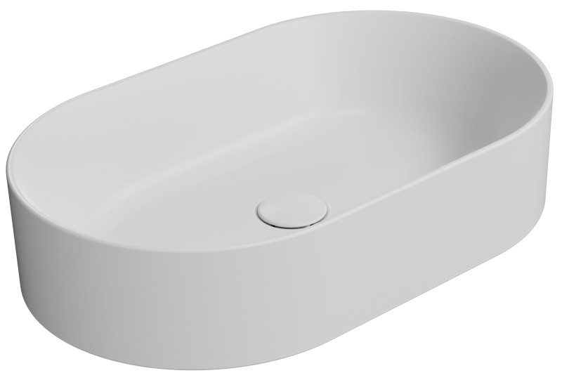 KUBE X keramické umyvadlo na desku, 60x37cm, oválné, bílá mat 945809