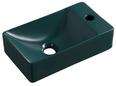 MARGITHA keramické umývátko 38x22cm, otvor pro baterii vpravo, petrolejová MGT38220