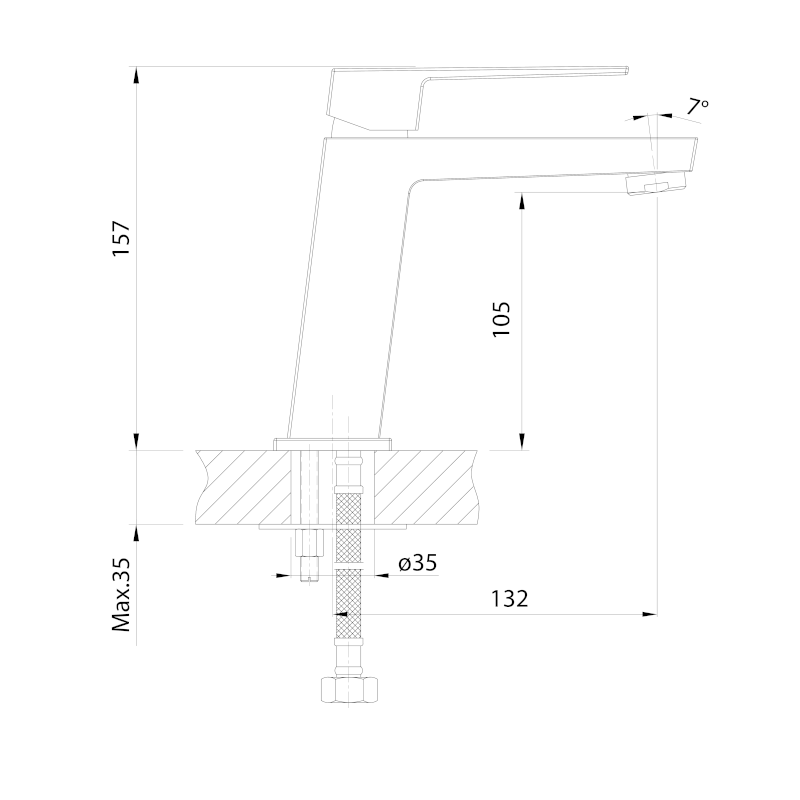 RITMO 26 stojánková umyvadlová baterie, chrom RT001