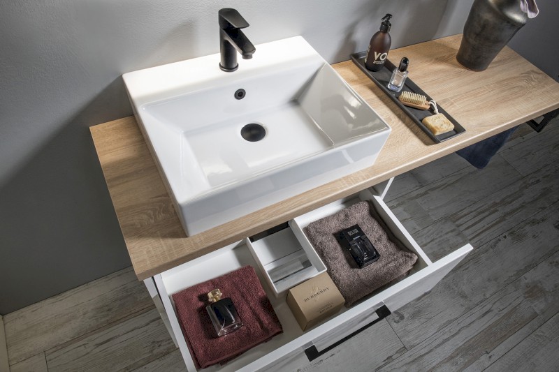 VEGA umyvadlová skříňka 72x57,6x43,6cm, 2x zásuvka, bílá VG073